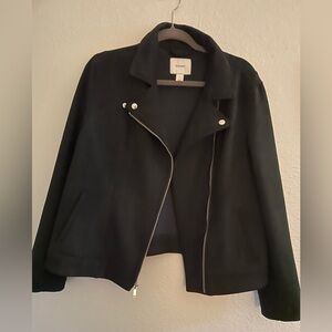 Old Navy Black Faux Suede Asymmetrical Zip Jacket for Women